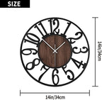 LEIKE Large Wall Clocks, Non Ticking, Battery Operated Small Vintage Round - Image 3