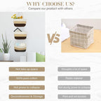 TeoKJ Over the Door Hanging Basket, 3-Tier Woven Cotton Wall-Mounted Storage - Image 4