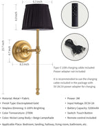 KDG Cordless Wall Sconces Set of 2, Small Wireless 5200mAh Rechargeable Battery - Image 5
