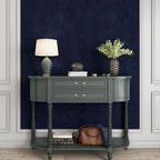 YENHOME 30"X393" Self Adhesive Blue Felt Fabric Wallpaper Peel and Stick Blue - Image 4