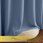 NICETOWN Stone Blue Blackout Sliding Door Curtains, Grommet Thermal Curtain - Image 6