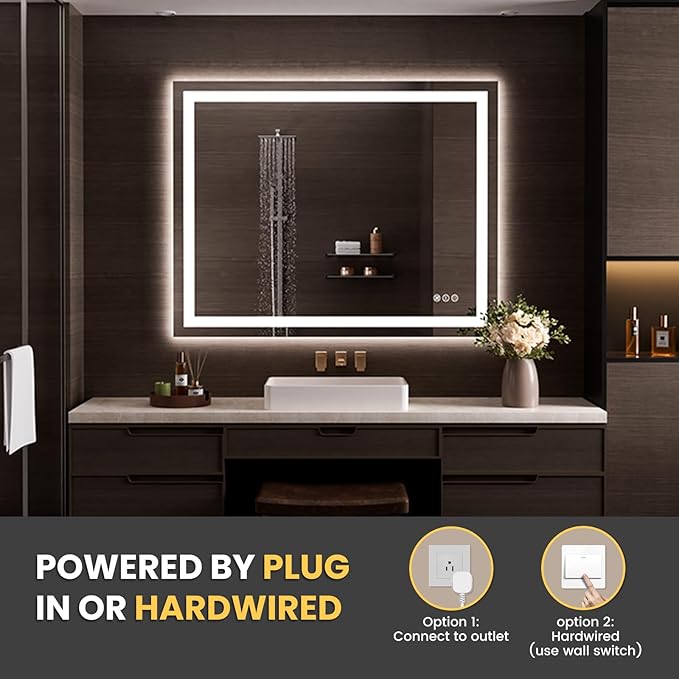 LOAAO 50"x40" LED Bathroom Mirror - Image 6