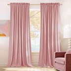 NICETOWN Pink Velvet Curtains 84 inch Long 2 Panels by NICETOWN