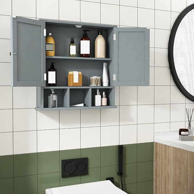 ChooChoo Bathroom Cabinet Wall Mounted 2-Door - Image 4