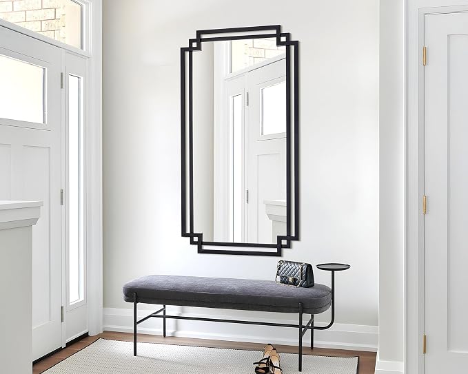24" x 47" Large Black Mirror for Wall Decor, Elegant Living Room Mirror - Image 6