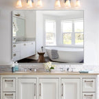 KOCUUY Silver Bathroom Mirror, HD Tempered Glass, Anti-Rust Brushed Silver Frame - Image 2