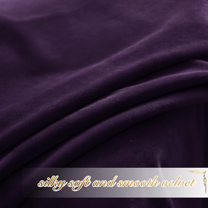 NICETOWN Purple Velvet Curtains 63 inches - Image 5