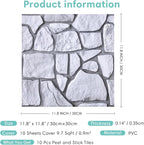 Commomy Peel and Stick Rock Wall Tiles - Image 7