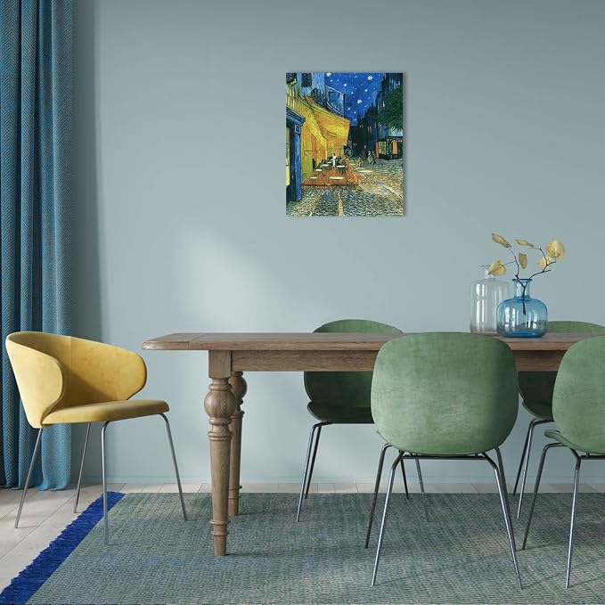 Van Gogh Canvas Wall Art: Café Terrace at Night Oil Painting Picture - Image 4