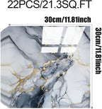 Chejiaye 22pcs Marble Peel and Stick Backsplash Surface Waterproof Wall Panels - Image 4