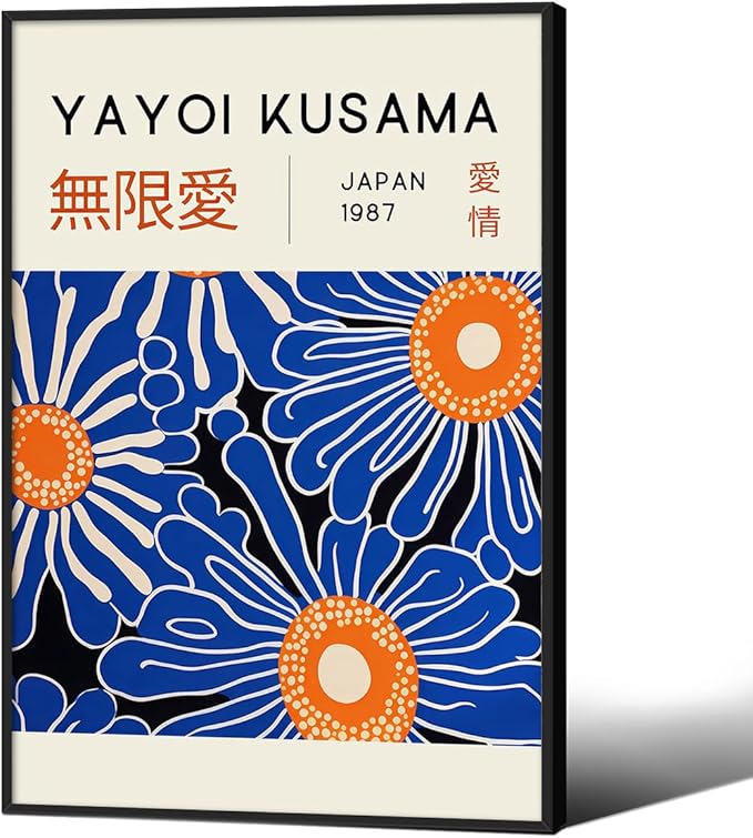 Yayoi Kusama Print Vintage Japanese Wall Art Abstract Yayoi Kusama Poster by Unknown