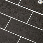 Old Town Black Faux Brick Wall Tiles, 3D Thin Brick Veneers by TORURAL