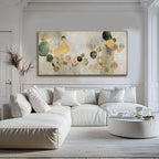 Abstract Canvas Wall Art Gold Circle Painting Green Artwork Framed Wall Prints - Image 7