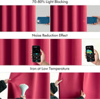 MIULEE Hot Pink Back Tab Blackout Curtains 120 Inch Long 2 Panels Set - Image 5