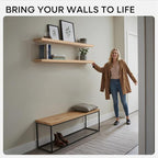 Homeforia 60 inch Natural Floating Shelf, High End Solid Real Wood 60inch Small - Image 3