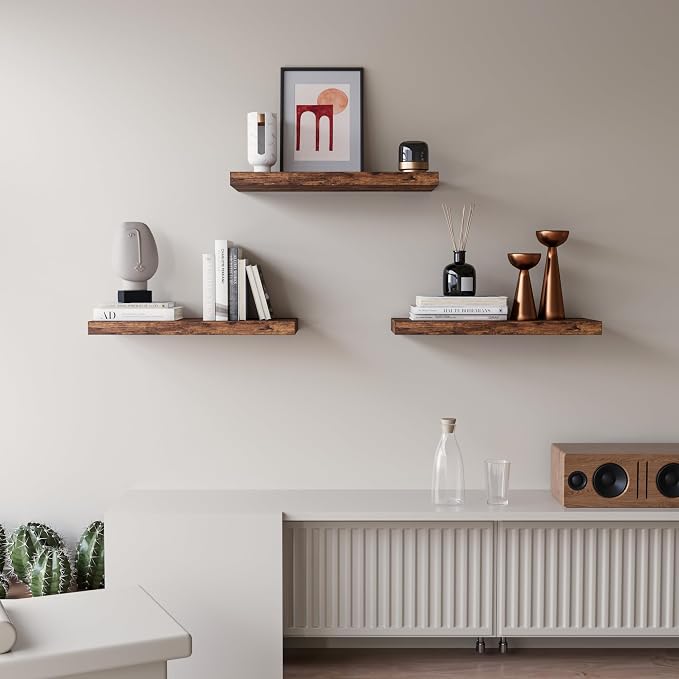 Upassion Floating Shelves for Wall Set of 3, Home Decor, Frame Display Wall - Image 2