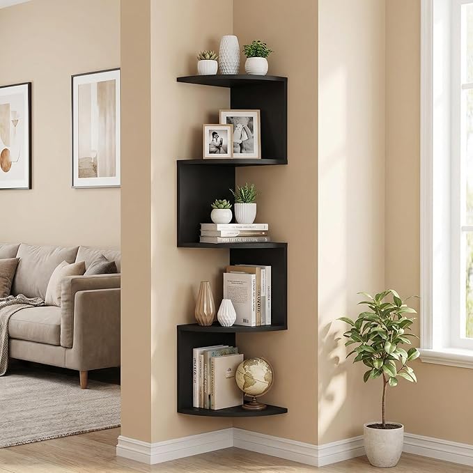 Corner Shelf Wall Mount, 5-Tier Floating Corner Bookshelf - Image 6