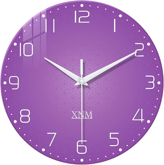 XNM Purple Wall Clock for Girls Bedroom 24 Inch Minimalist Large Wall Clocks by XNMwallclock