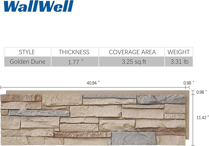Faux Stone Wall Panels 1-Pack PU Stone Veneer Siding, Mortarless Faux Rock - Image 4
