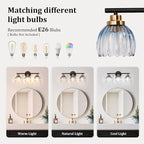 TALOYA Bathroom Vanity Light Fixtures, 3-Light Modern Black and Gold Wall - Image 7