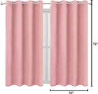 LEMOMO Pink Thermal Blackout Curtains/52 x 72 Inch/Set of 2 Panels Room - Image 10