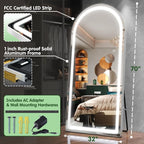 FENNIO Full Length Mirror with Lights, Free Standing Lighted Floor Mirror - Image 4