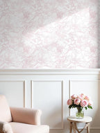 Ismoon Large Floral Peel and Stick Wallpaper Boho White/Pink Contact Paper - Image 3