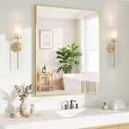 Koonmi Gold Mirrors for Wall, 30x36 Inch Bathroom Mirror, Rectangular Wall by KOONMI