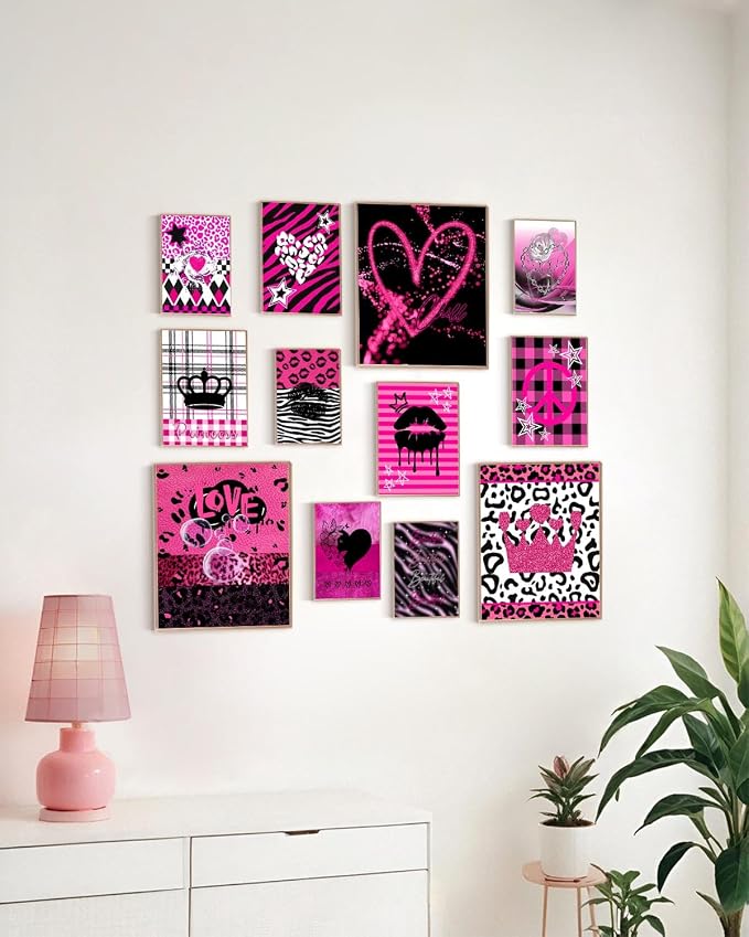 KBKBART Mcbling Y2k Room Decor Aesthetic, Early 2000s Room Decor, Hot Pink Wall - Image 7