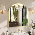 Sweetcrispy 31"x32" Arched Gold Bathroom Mirrors by Sweetcrispy