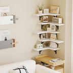 Fixwal Floating Shelves for Wall Set of 5, Rustic Wood Wall Mounted Corner - Image 5