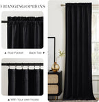 NICETOWN Black Blackout Extra Long Velvet Curtains 120 inches Long - Image 7