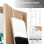 SCWF-GZ 57x20 Door Hanging Full Length Mirror, Floor or Wall Mounted Metal - Image 6