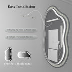 SMIROR Irregular Led Bathroom Mirror 20x 36 inch, Cloud Lighted Vanity Mirror - Image 7