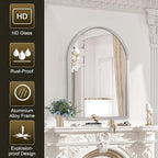 Arched Wall Mirror, Metal Frame Bathroom Mirrors, Arched Vanity Mirror - Image 6