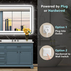 84x32 Black Framed LED Bathroom Mirror - Image 7