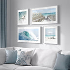 Framed Coastal Wall Art for Living Room, 4 Piece Beach Surf Ocean Artwork for - Image 2