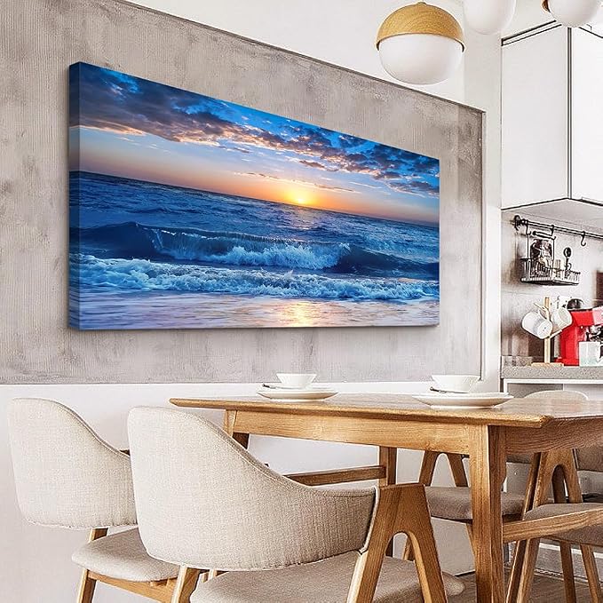 Wapluam Large Canvas Wall Art For Office Farmhouse Living Room Ocean Beach Wall - Image 6