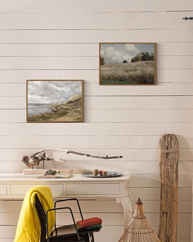 InSimSea Framed Canvas Wall Art Vintage Decor, Landscape Paintings Wall - Image 4