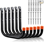 HORUSDY 6 Pack 8 Inch Heavy Duty Garage Hooks, Wall Mount Storage Hangers by HORUSDY