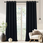 NICETOWN Black Blackout Curtain 90 inch Length by NICETOWN