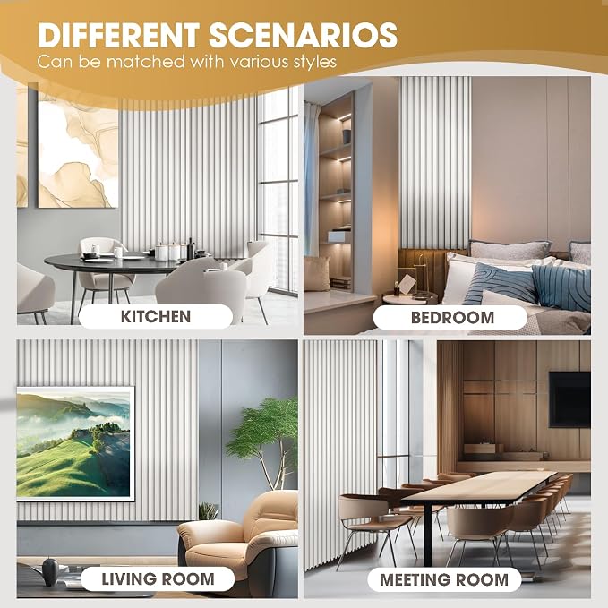 OUZUGIE WPC Acoustic Slat Wall Paneling, Living Room, TV Background, Study Room - Image 7