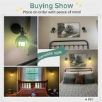 Shenmoyl Vintage Battery Operated Wall Sconce - Image 8
