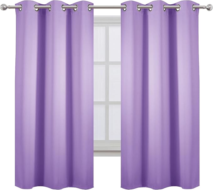 LEMOMO Lavender Blackout Curtains 42 x 63 Inch Length/Set of 2 Curtain - Image 2