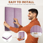 IFNOW Upholstered Wall Mounted Headboard, 3D Soundproof Wall Panels Peel and - Image 4