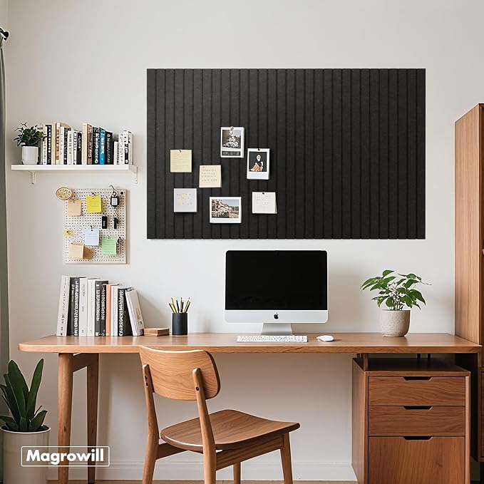 Cork Board Tiles for Wall with Push Pins, Removable 36" x 24" Slat Bulletin - Image 3