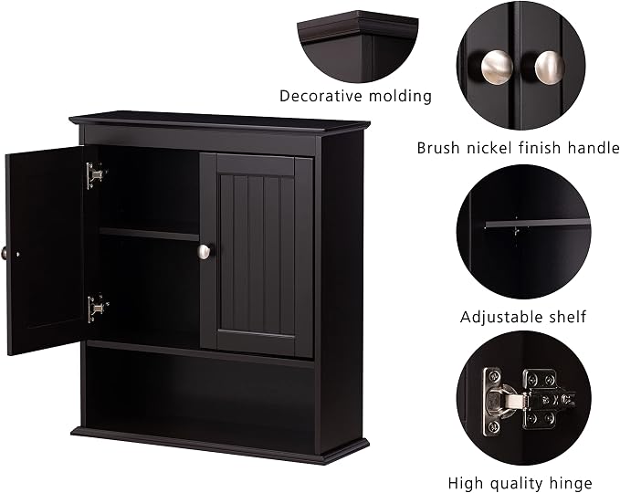 Spirich Bathroom Cabinet Wall Mounted, Wood Hanging Cabinets - Image 5
