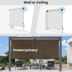 6'W x 6'H Mocha Patio Shades Roll up Outdoor Roller Shade Crank Wand Blind - Image 6