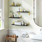 YGEOMER Floating Shelves for Wall, Different Sizes Black Wall Shelves for - Image 7