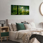 Forest Canvas Wall Art Green Mountain Wall Decor Tree Forest Landscape Prints - Image 4